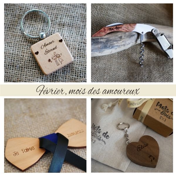 accesorios de madera personalizados para enamorados