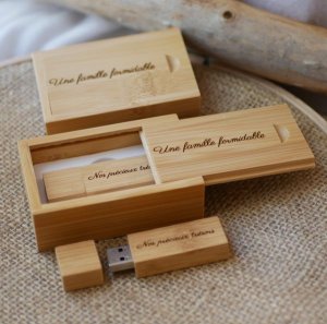 llaves usb personalizadas y estuche de madera