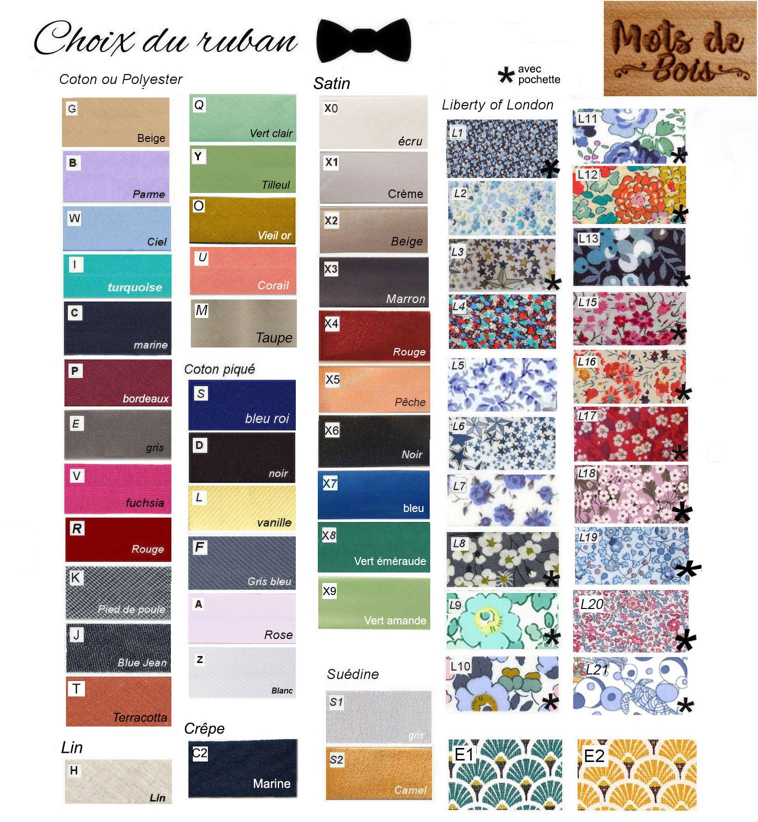 Pajarita Moustache de madera de cerezo para personalizar fabricada en Francia