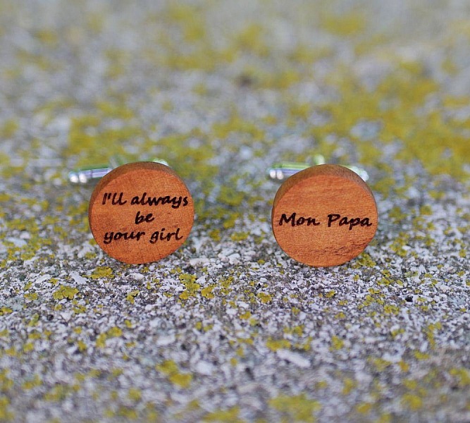 Gemelos de madera Cherry redondos para grabar 18mm