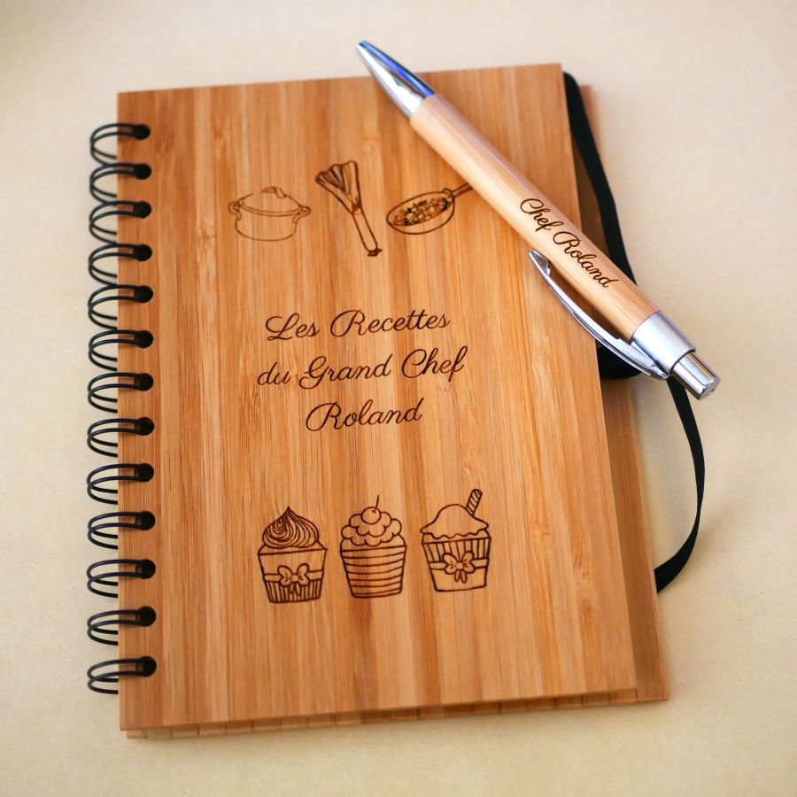 Cuaderno de madera Recetas de cocina para personalizar