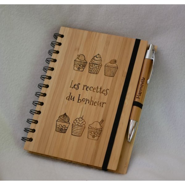 Cuaderno de madera Recetas de cocina para personalizar