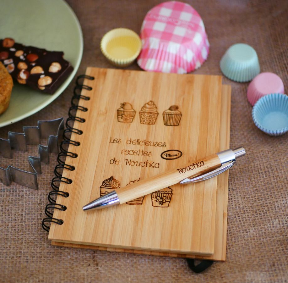 Cuaderno de madera Recetas de cocina para personalizar