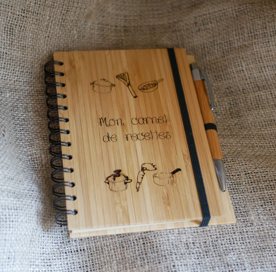 Cuaderno de madera Recetas de cocina para personalizar