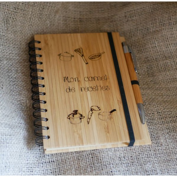 Cuaderno de madera Recetas de cocina para personalizar