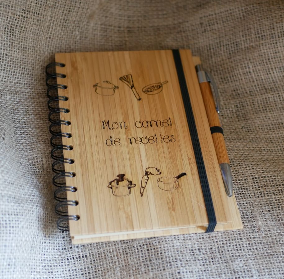 Cuaderno de madera Recetas de cocina para personalizar