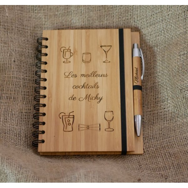 Cuaderno de madera Recetas de cocina para personalizar
