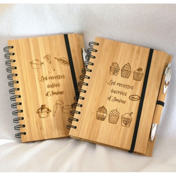 Cuaderno de madera Recetas de cocina para personalizar