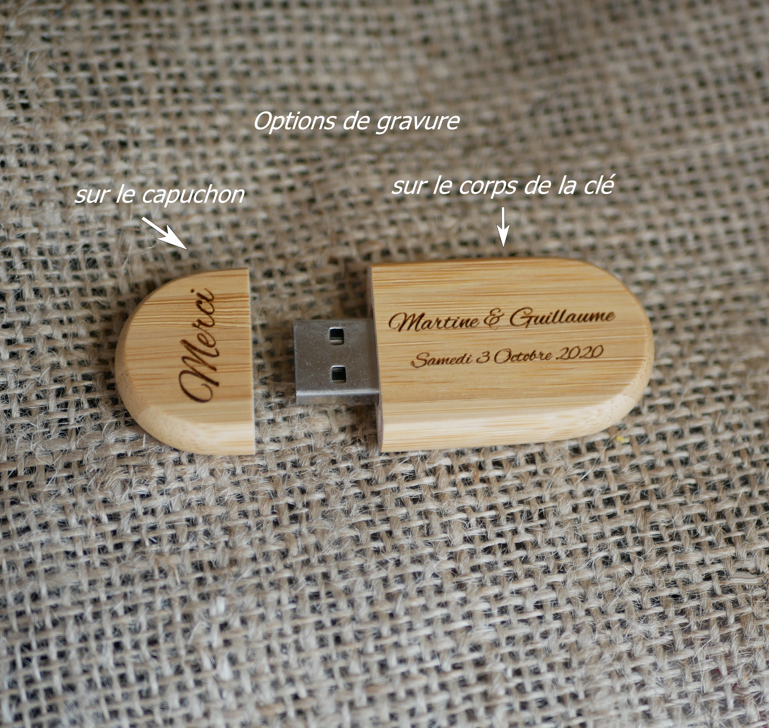 Clé Usb 32 Go 3.0 en bois clair d'érable