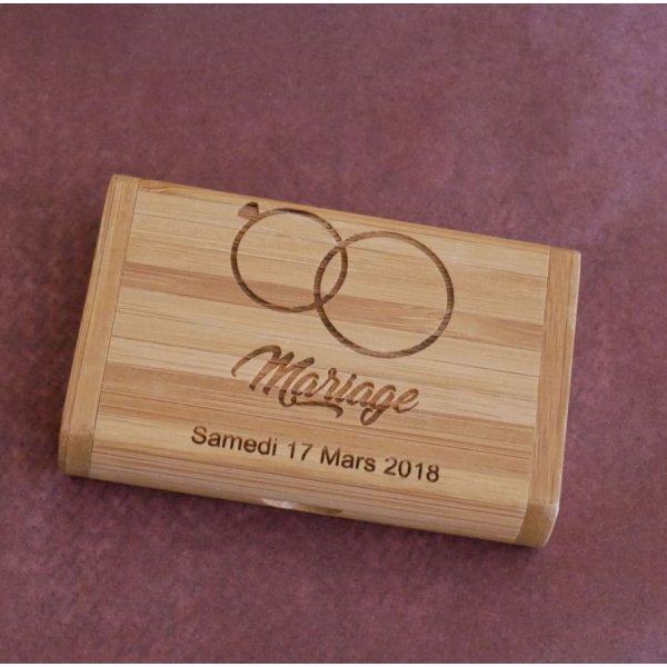 Memoria USB de bamb&uacute; 2.0 de 32 GB en estuche personalizado