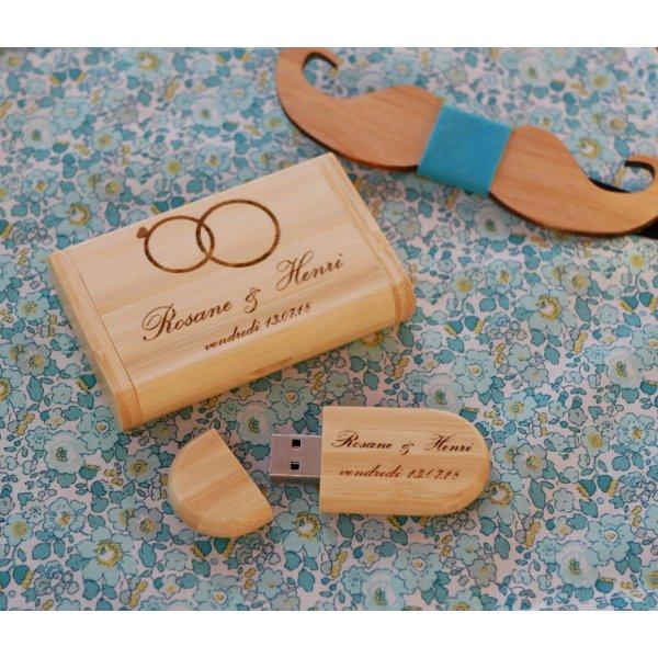 Memoria USB de bamb&uacute; 2.0 de 32 GB en estuche personalizado