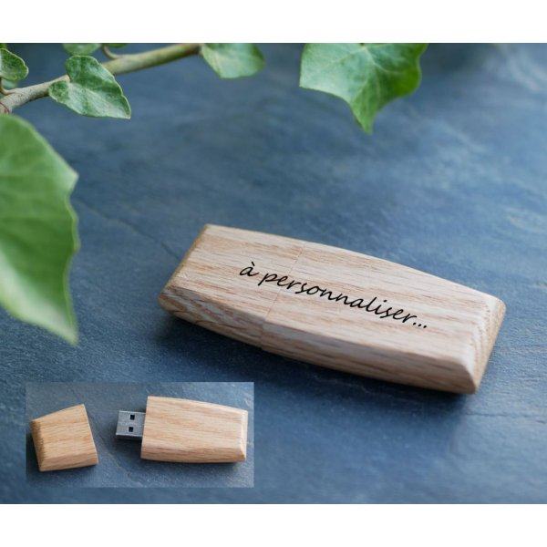 Llave USB de madera personalizable mediante grabado