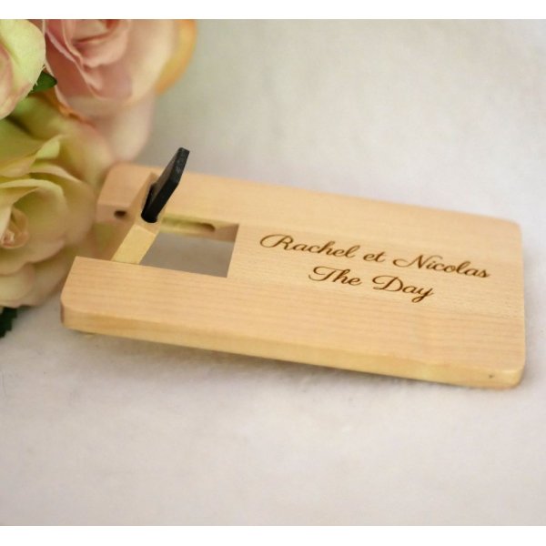 Llave USB grabada tarjeta de madera de arce para personalizar