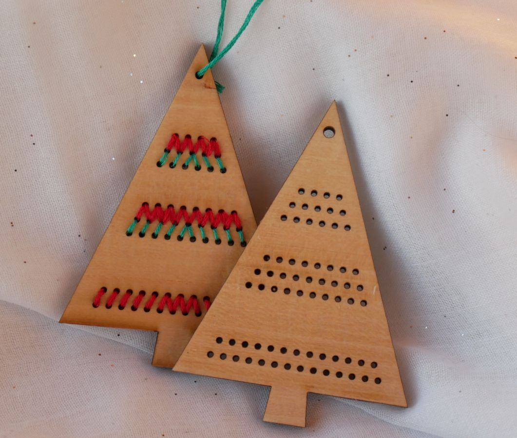 Ángel de Navidad de madera para bordar y decorar tú mismo 