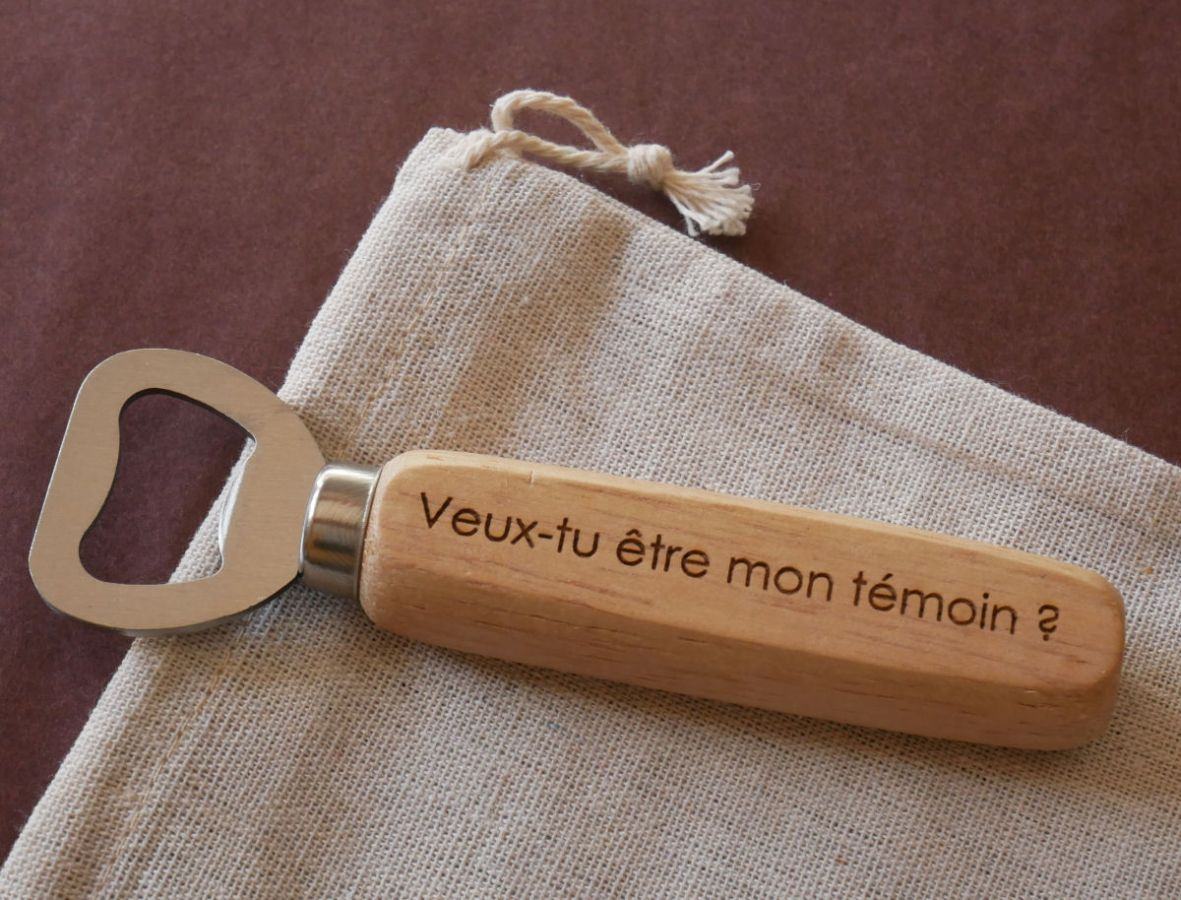 Abrebotellas de madera grabado para personalizar, regalo de boda 