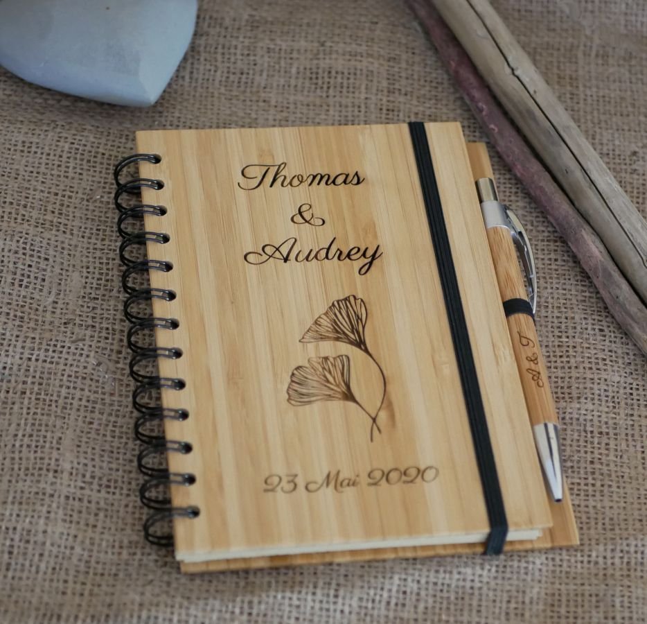 Libro de invitados de madera para boda o ceremonia personalizable