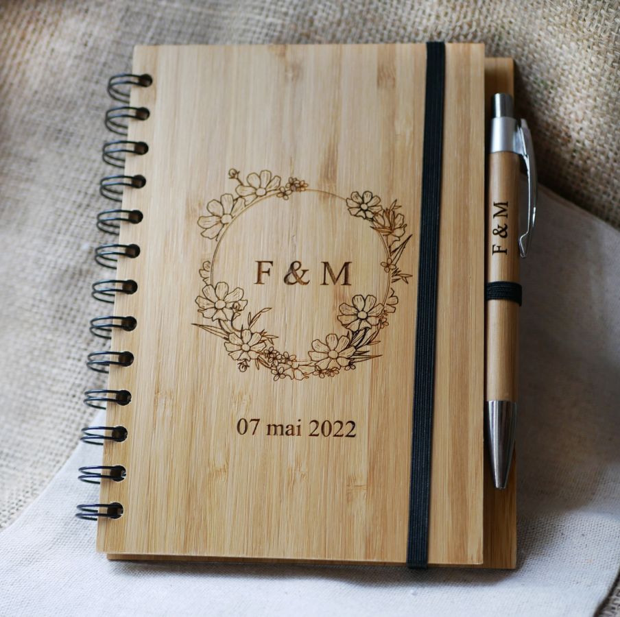 Libro de invitados de madera para boda o ceremonia personalizable