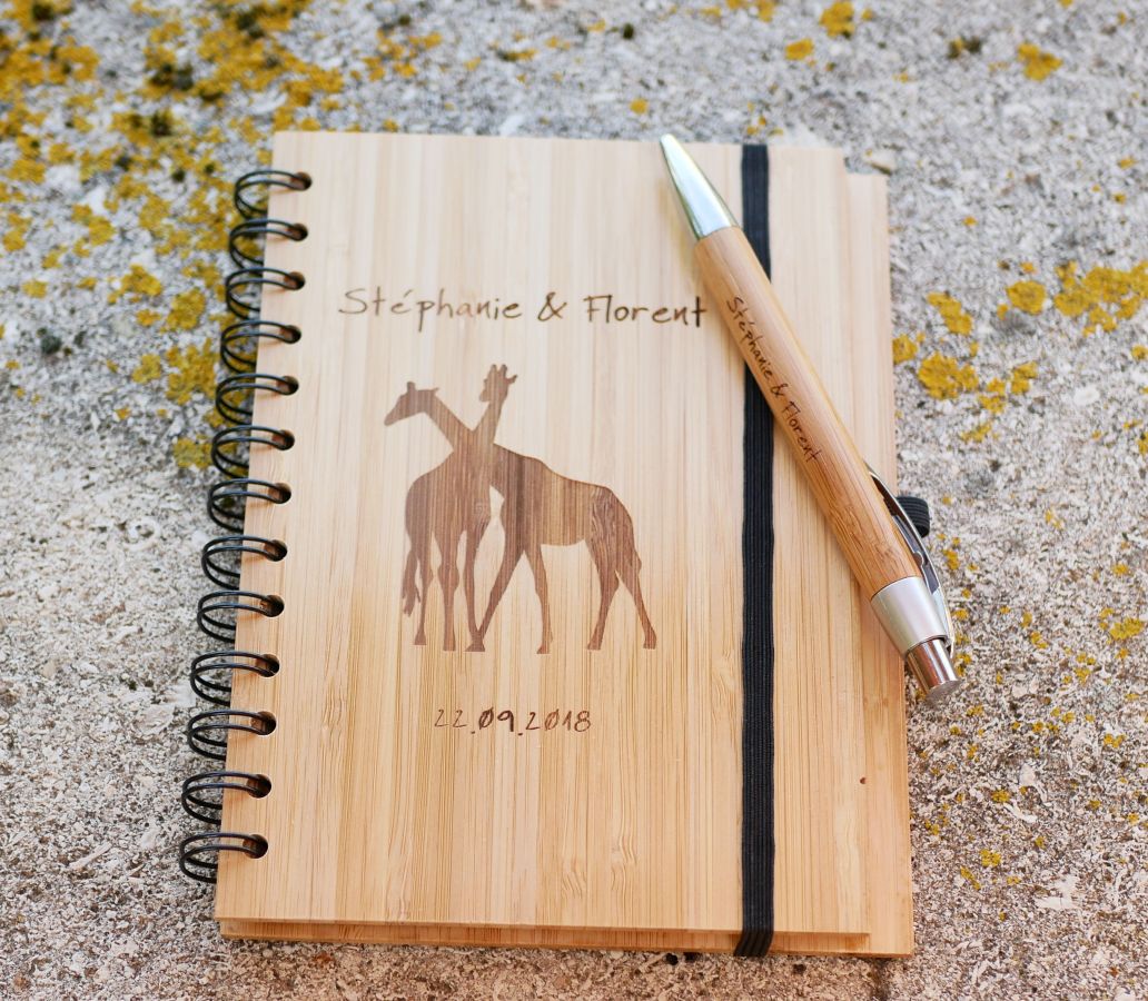 Libro de invitados de madera para boda o ceremonia personalizable