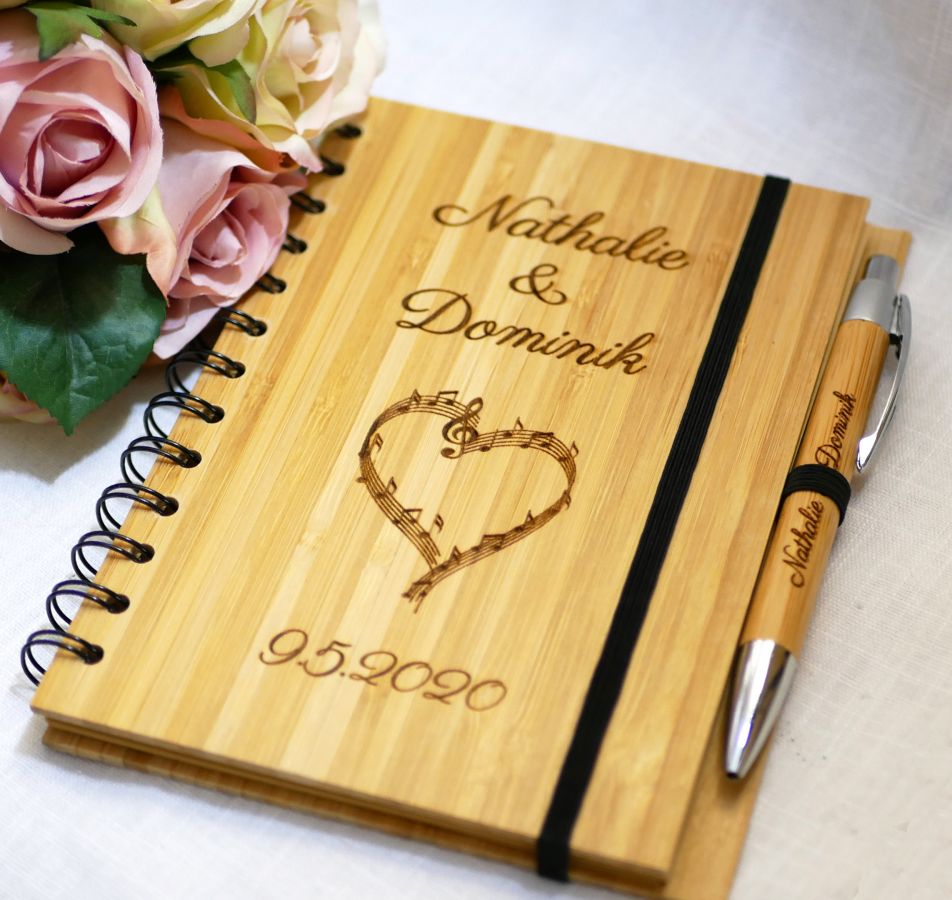 Libro de invitados de madera para boda o ceremonia personalizable