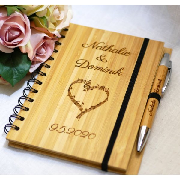 Libro de invitados de madera para boda o ceremonia personalizable