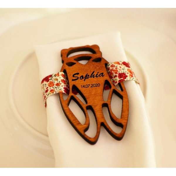 5 tarjetas de madera Cicada para personalizar con su nombre