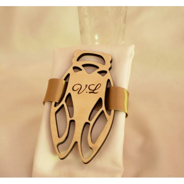 5 tarjetas de madera Cicada para personalizar con su nombre