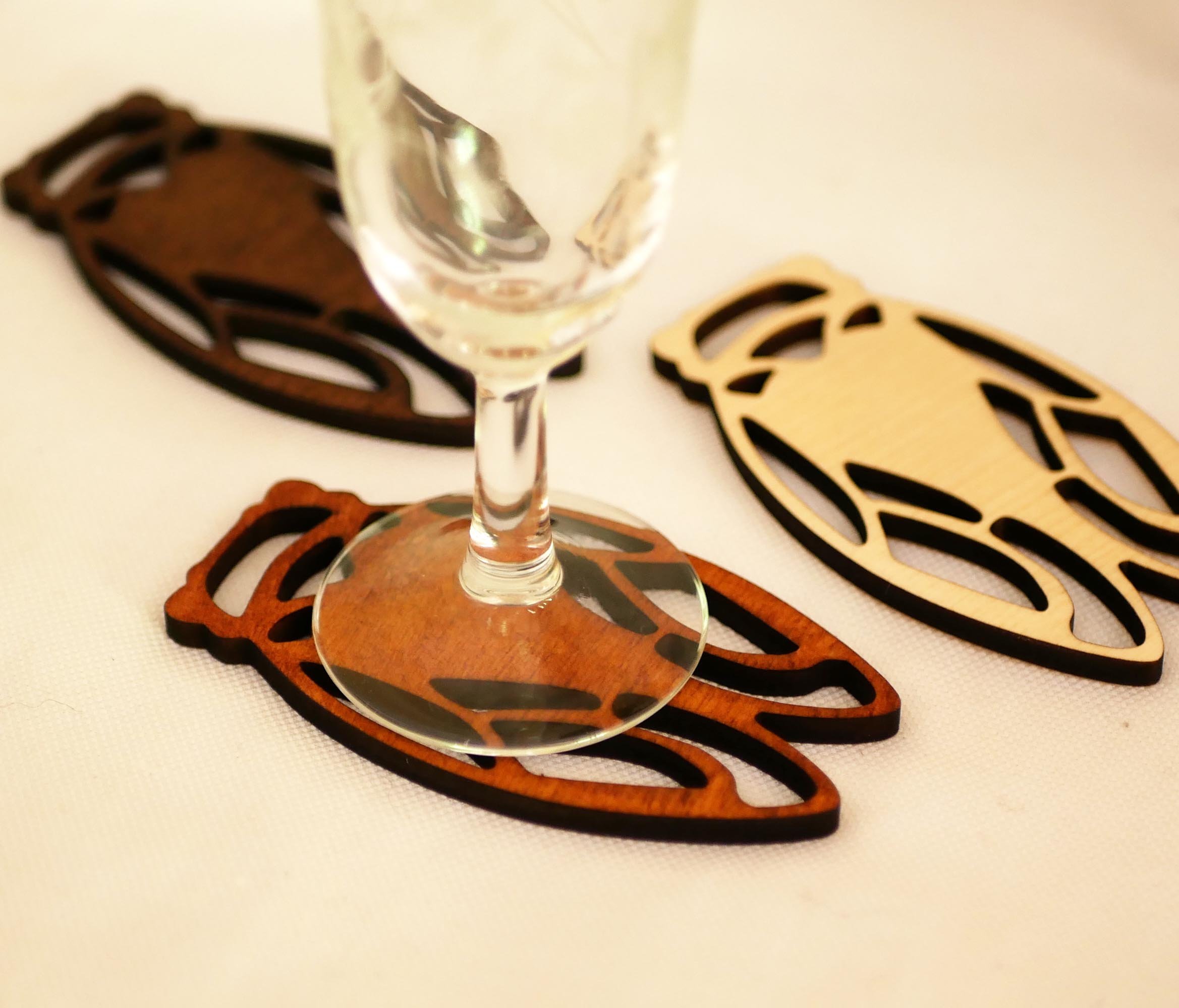 5 tarjetas de madera Cicada para personalizar con su nombre