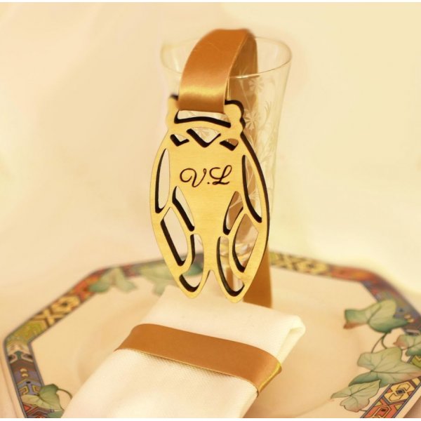 5 tarjetas de madera Cicada para personalizar con su nombre