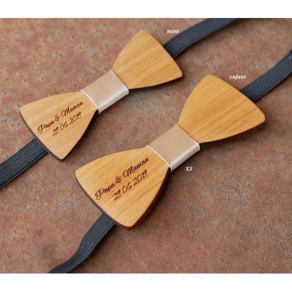 Pajarita MINI de madera para que los ni&ntilde;os la personalicen