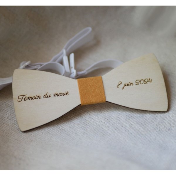 Pajarita ligera de madera de &aacute;lamo para hombre personalizable