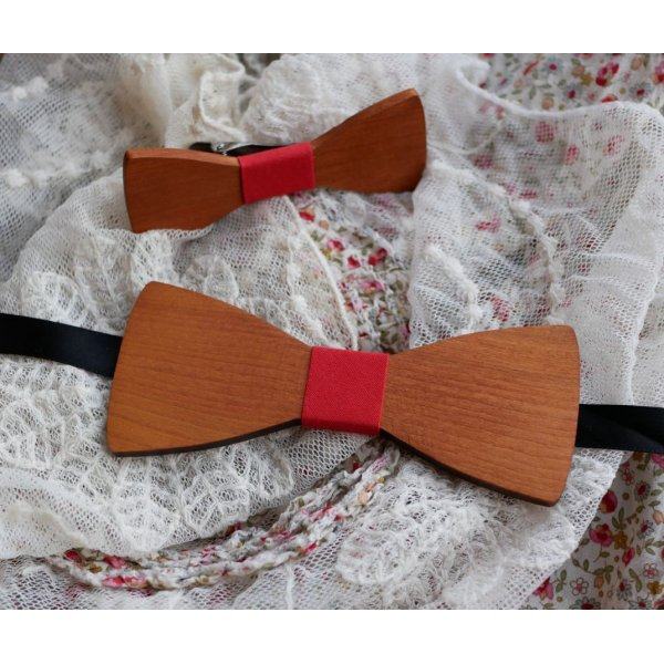 Pajarita de madera de cerezo para personalizar fabricada en Francia