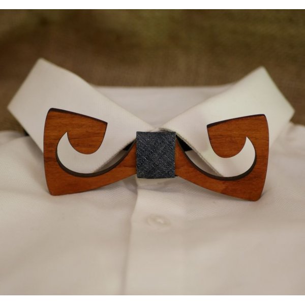 Pajarita de madera El no mustachiano