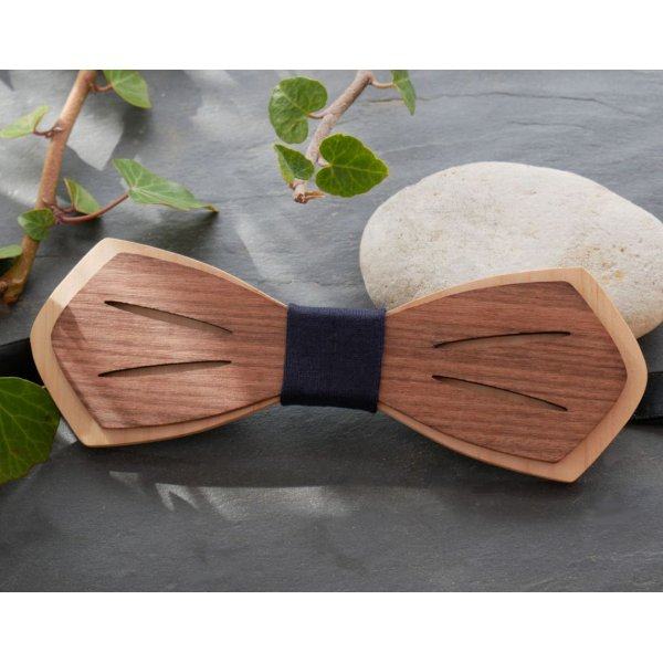 Noeud papillon en bois Palissandre et Merisier naturels &agrave; personnaliser