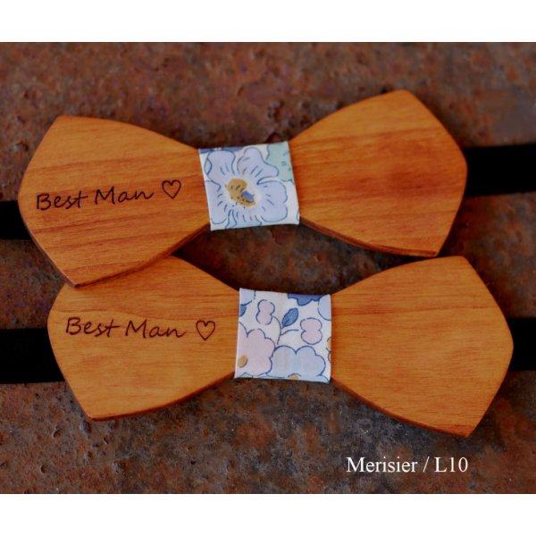 Pajarita francesa de madera para hombre "le rabl&eacute;" tama&ntilde;o peque&ntilde;o y personalizable