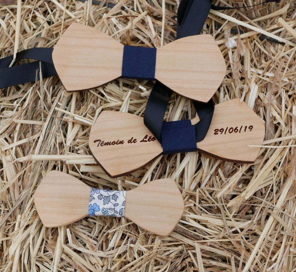 Pajarita de madera Mini "le rablé" para que los niños la personalicen