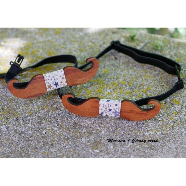 Pajarita de madera para ni&ntilde;os Bigotes para personalizar