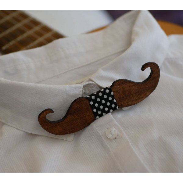 Pajarita de madera para ni&ntilde;os Bigotes para personalizar