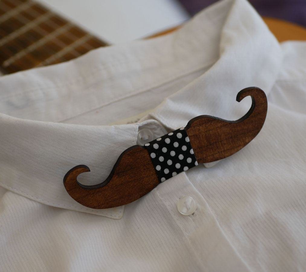 Pajarita de madera para niños Bigotes para personalizar