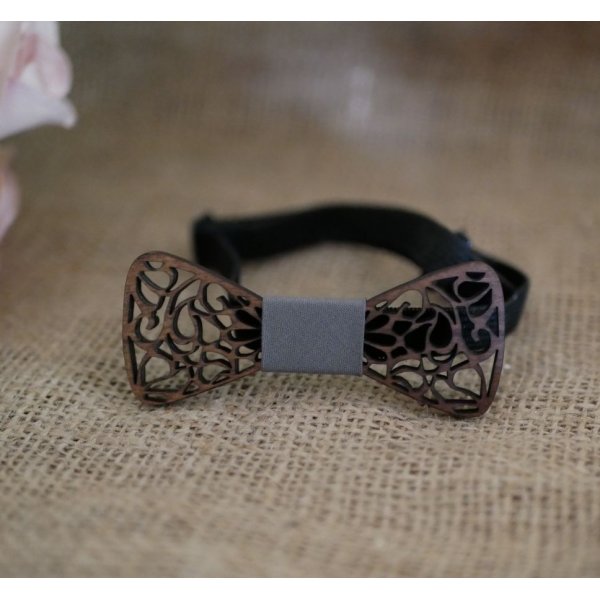 Pajarita mini de madera con elegantes curvas