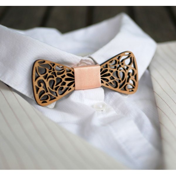 Pajarita mini de madera con elegantes curvas