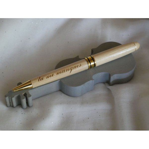 Caja de madera para bol&iacute;grafos con bol&iacute;grafo grabado en estuche personalizable 