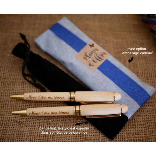 Bol&iacute;grafo de madera bicolor grabado para personalizar