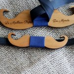 Pajarita de madera Mini Moustaches para personalizar fabricada en Francia